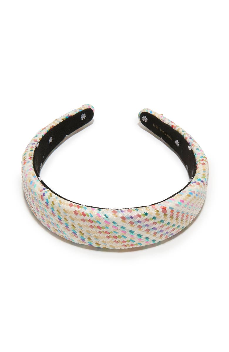 Lele Sadoughi Alice Raffia Medley Headband, Alternate, color, Rainbow