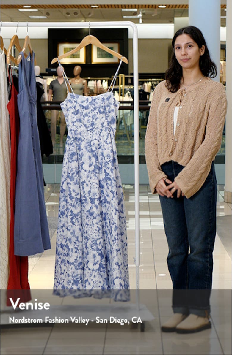Monette Floral Linen Maxi Dress