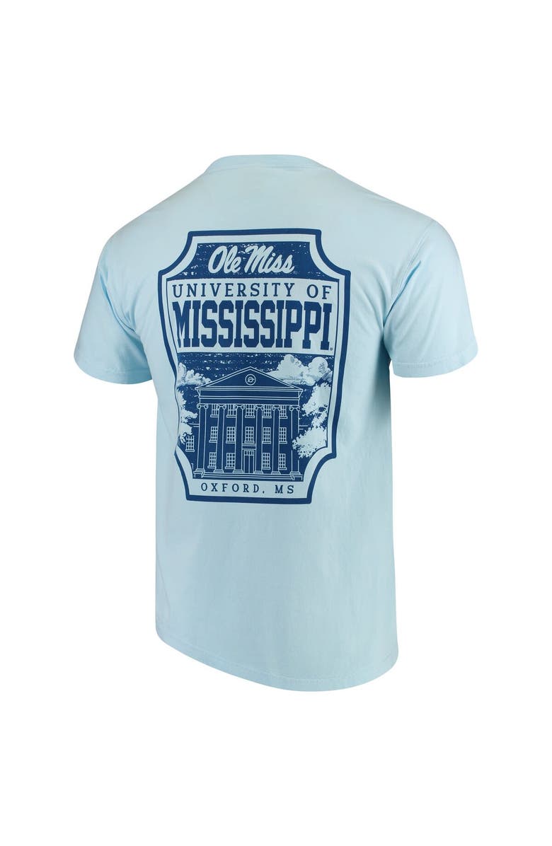 IMAGE ONE Men's Light Blue Ole Miss Rebels Comfort Colors Campus Icon T-Shirt, Alternate, color, 