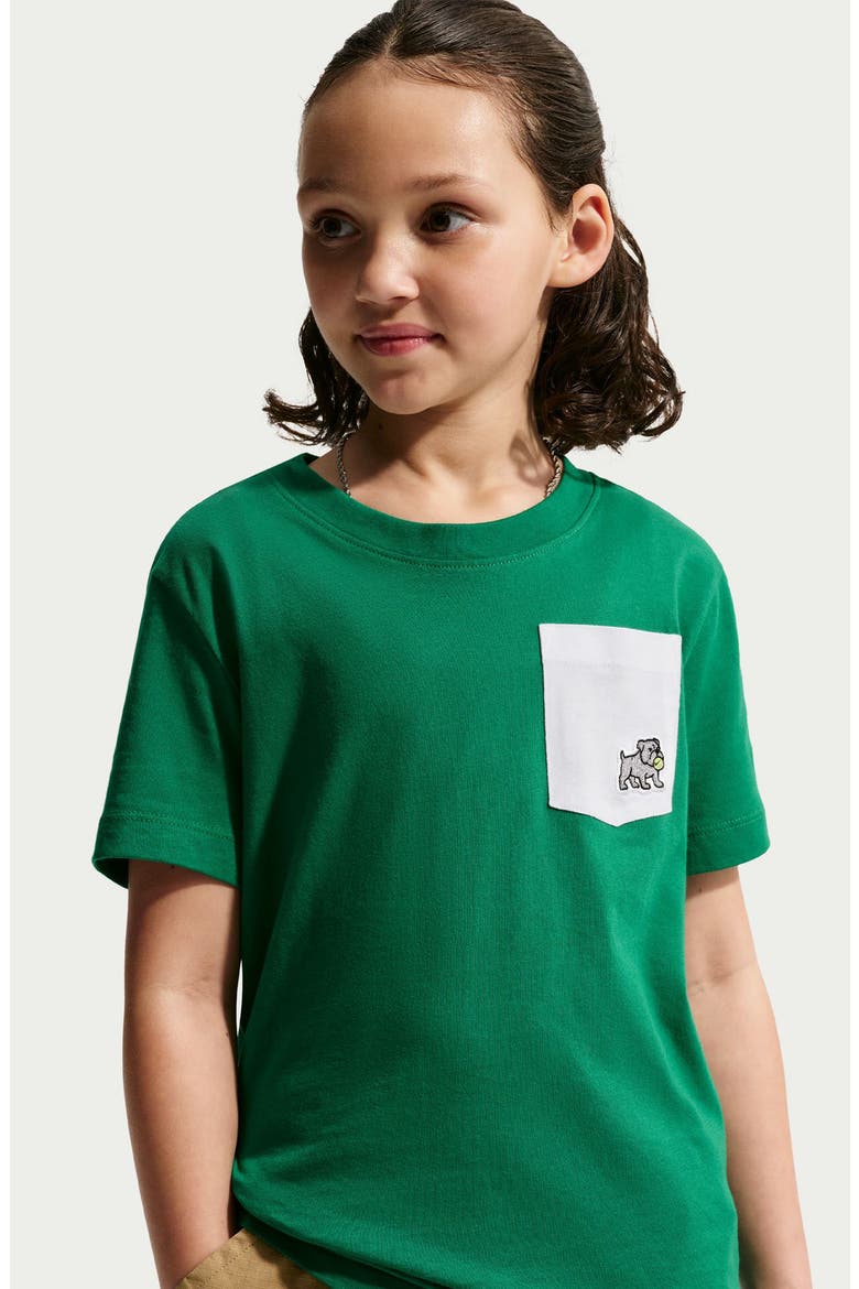 Kids' Sportswear Pocket T-Shirt, Alternate, color, MALACHITE/ WHITE