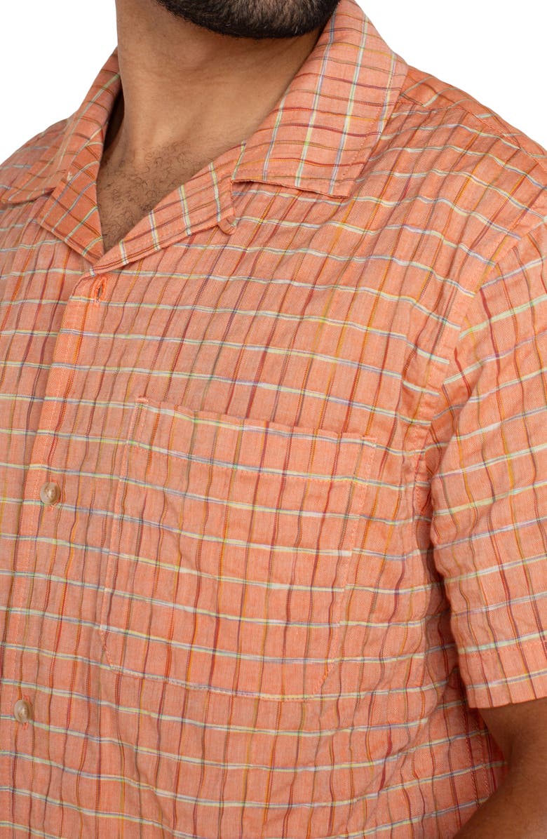 Liverpool Los Angeles Grid Print Camp Shirt, Alternate, color, 