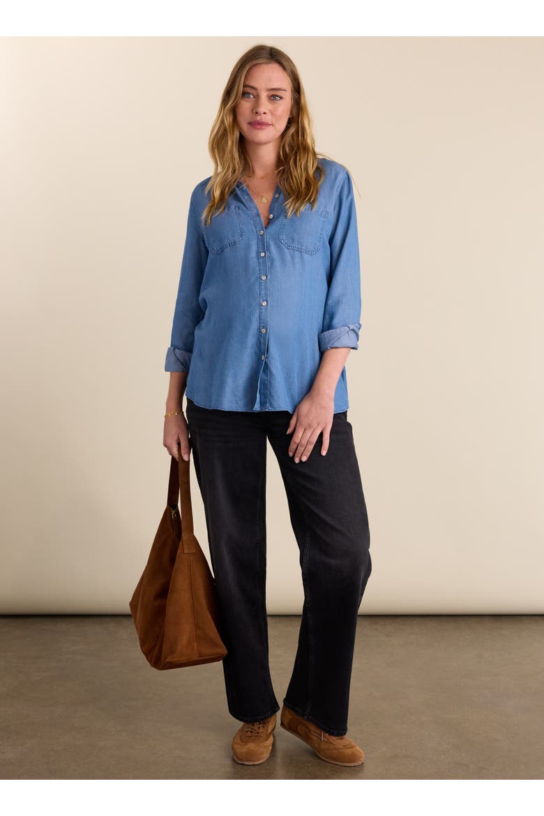 Maternity Wide Leg Jeans, Main, color, Washed Black