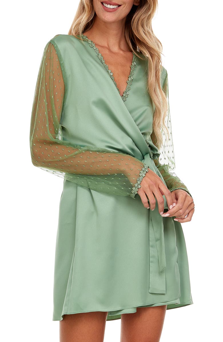 Flora Nikrooz Showstopper Robe, Alternate, color, Forest