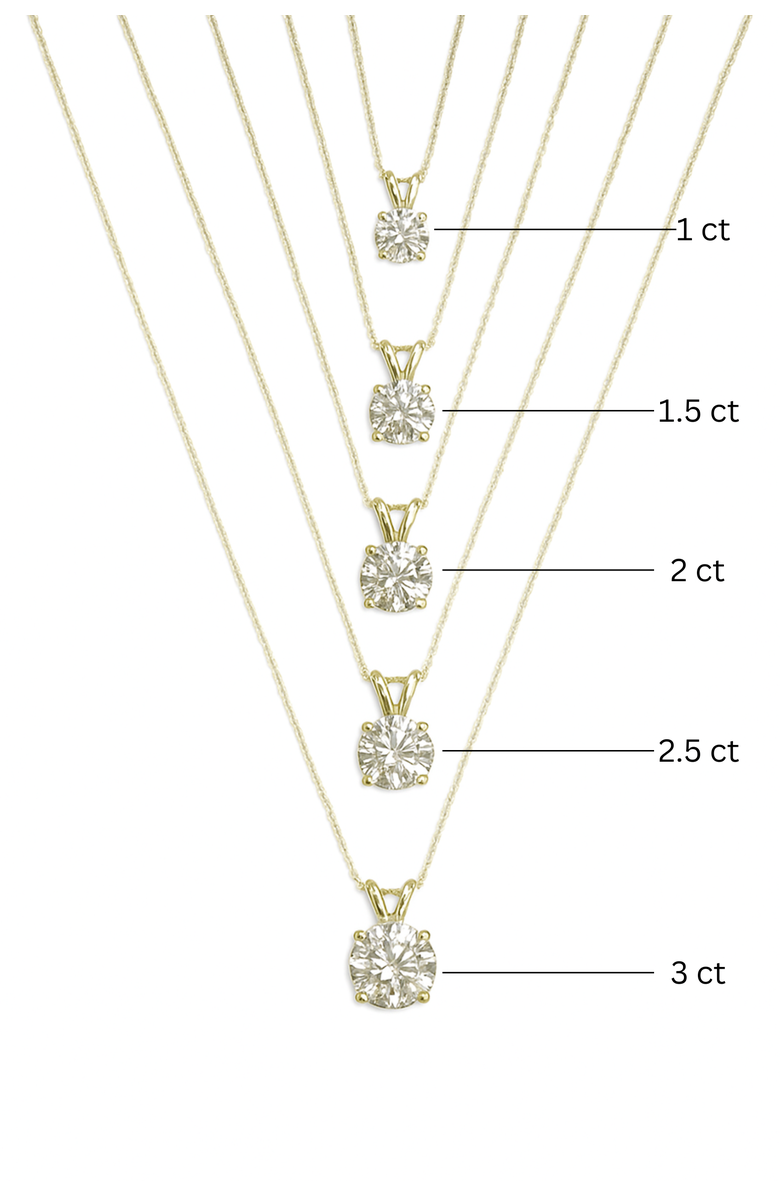 LuvMyJewelry Lucent 14K Gold Round Lab Grown Diamond Pendant - 3 Ct, Alternate, color, 14K Yellow Gold