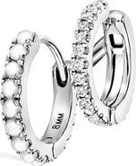 MARIA TASH Pearl & Diamond Double Eternity Linked Hoop Earring & Cuff