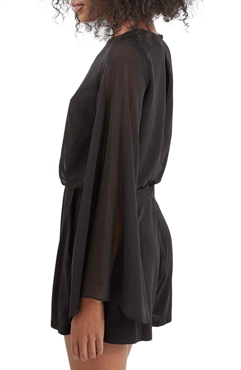 Topshop Batwing Sleeve Romper, Alternate, color, 