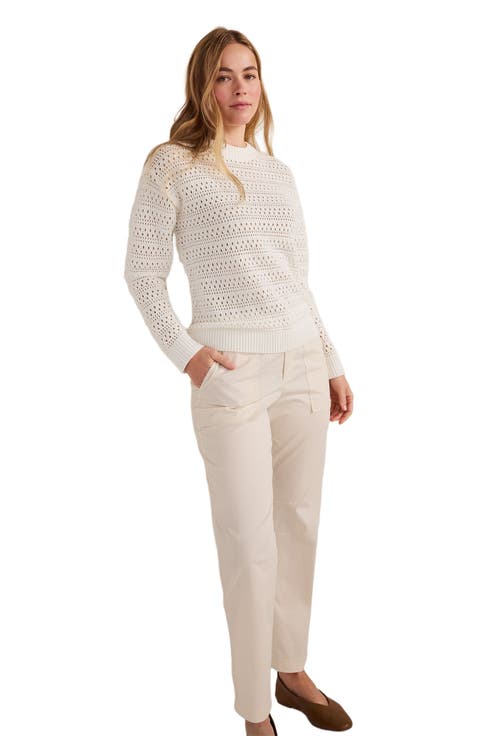 Cotton Linen Stitched Crewneck