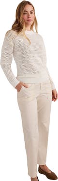 Haven Well Within Cotton Linen Stitched Crewneck