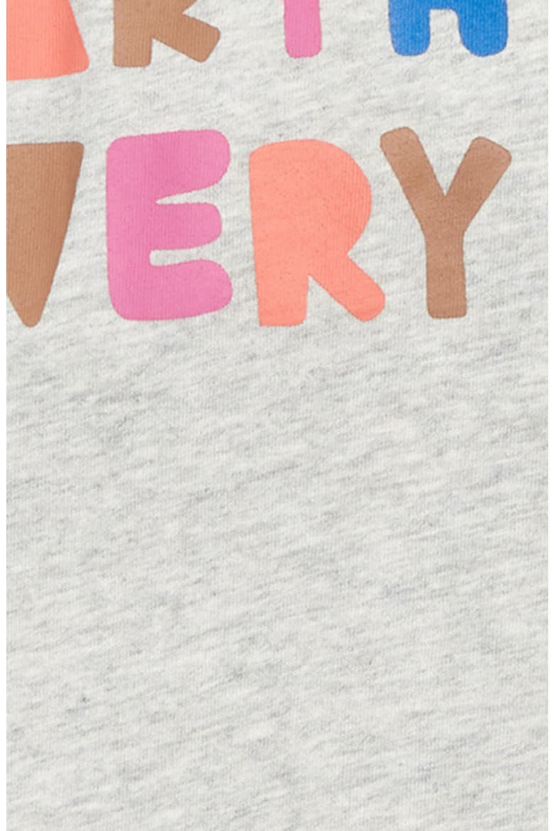 Kids' Puff Sleeve Graphic Tee, Alternate, color, GREY LIGHT HEATHER EARTHDAY
