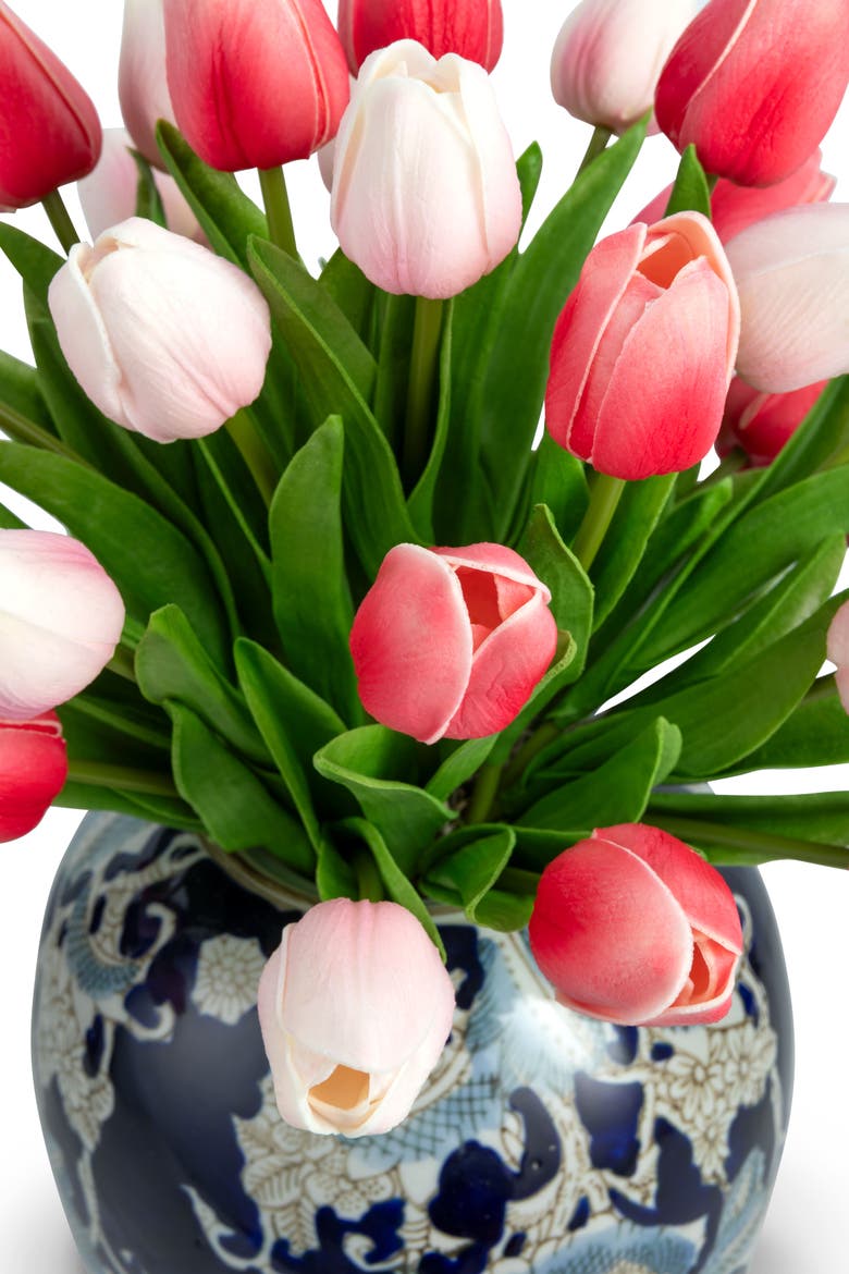 Odette RealTouch Tulip Toile Arrangement, Alternate, color, Pink
