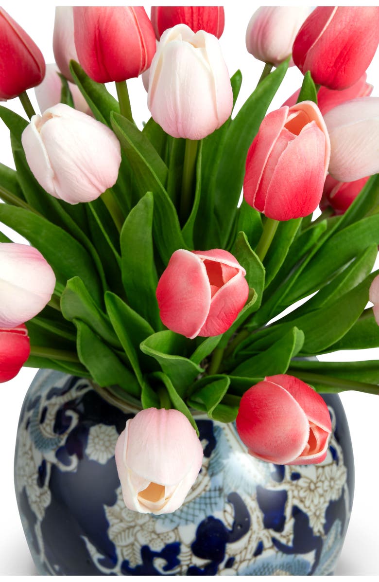 CocoBella Odette RealTouch Tulip Toile Arrangement, Alternate, color, Pink
