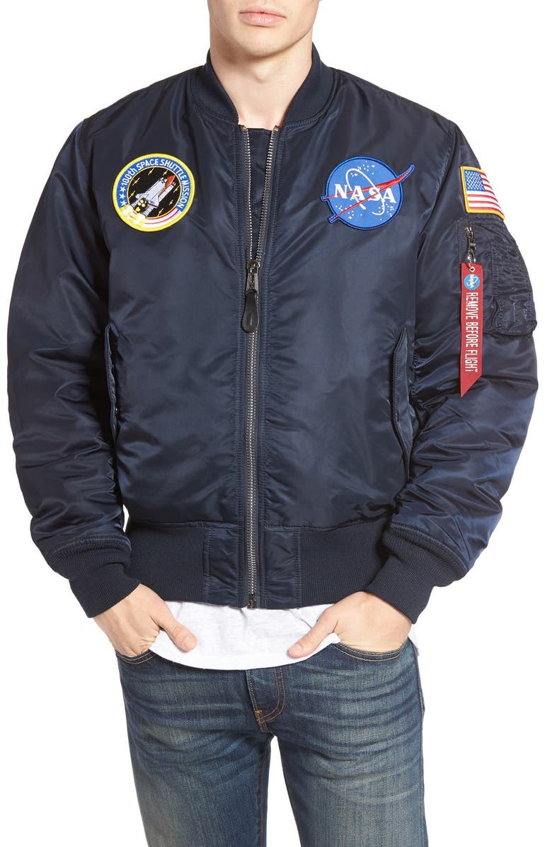 Alpha Industries NASA MA-1 Bomber Jacket, Alternate, color, 