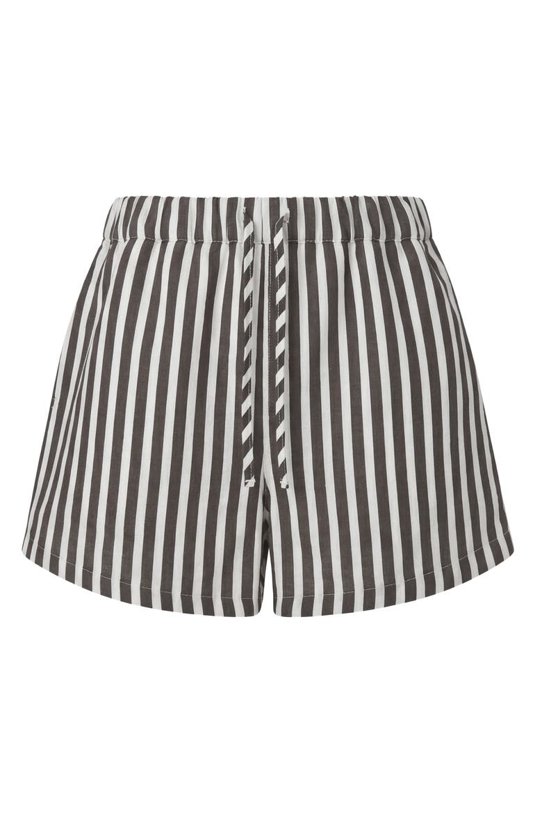 Drawstring Cover-Up Shorts, Alternate, color, DARK CHOCOLA