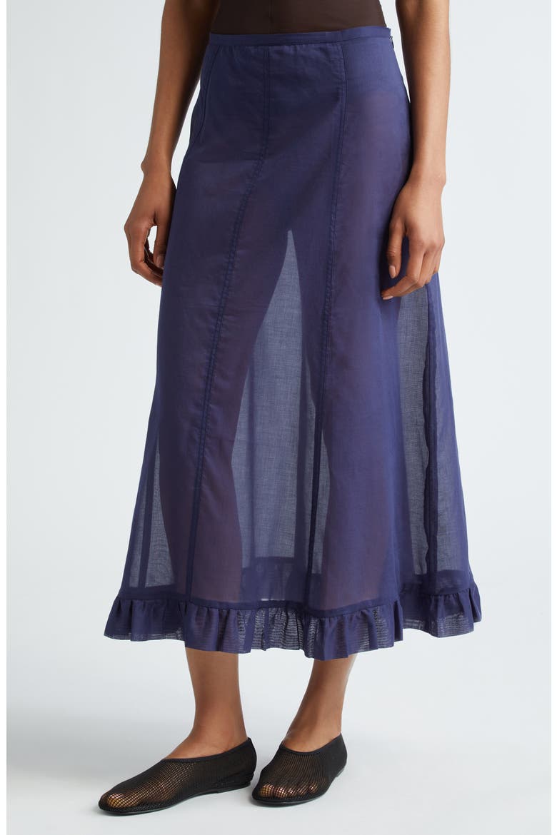 Andolini Low Rise Organic Cotton Skirt, Alternate, color, NAVY