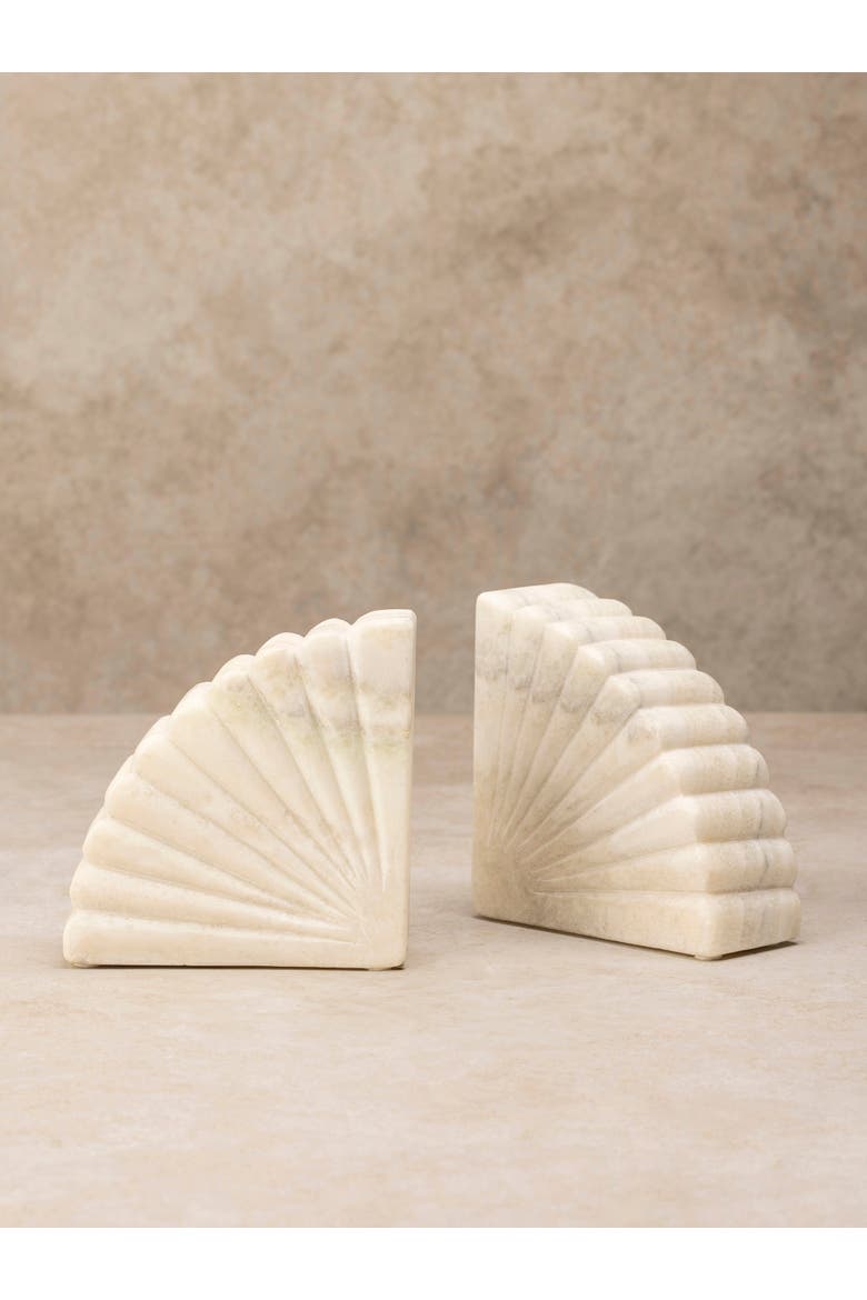 Emrys Onyx Bookends, Main, color, Ivory