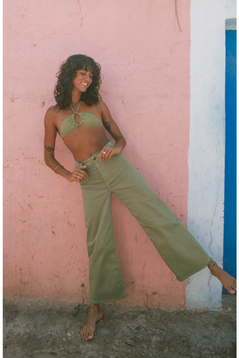 Free Fall Stretch Crop Wide Leg Pants, Alternate, color, GREEN EYES