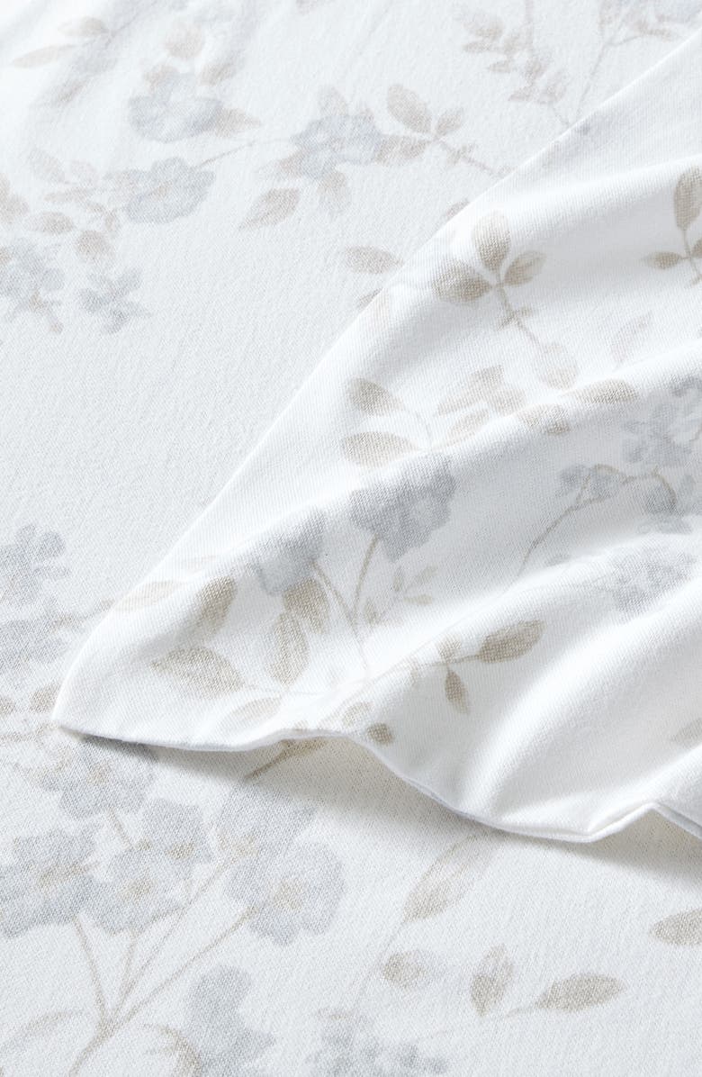 Laura Ashley Fawna Floral Cotton Flannel Sheet Set, Alternate, color, Lt-Pastel Grey