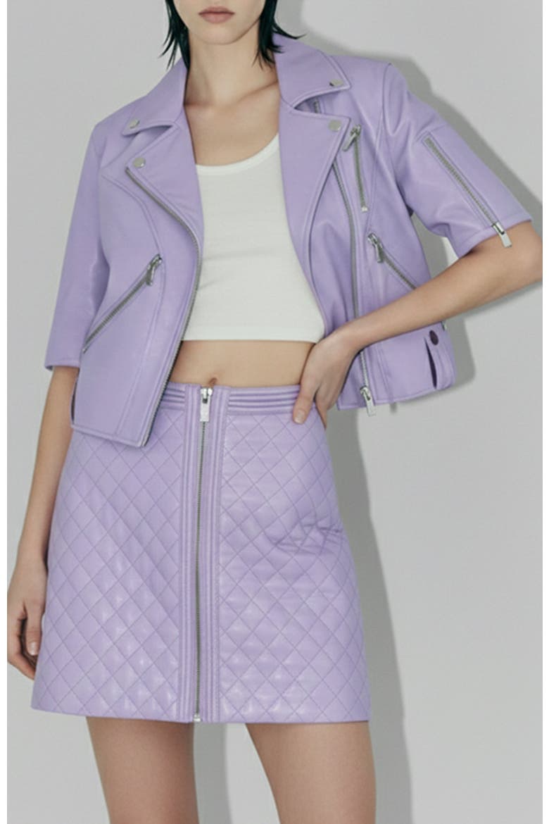 Nico Recycled Leather Jacket, Main, color, Pastel Lilac
