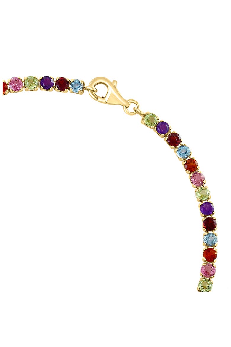 14K Yellow Gold Semiprecious Stone Tennis Bracelet, Alternate, color, MULTI