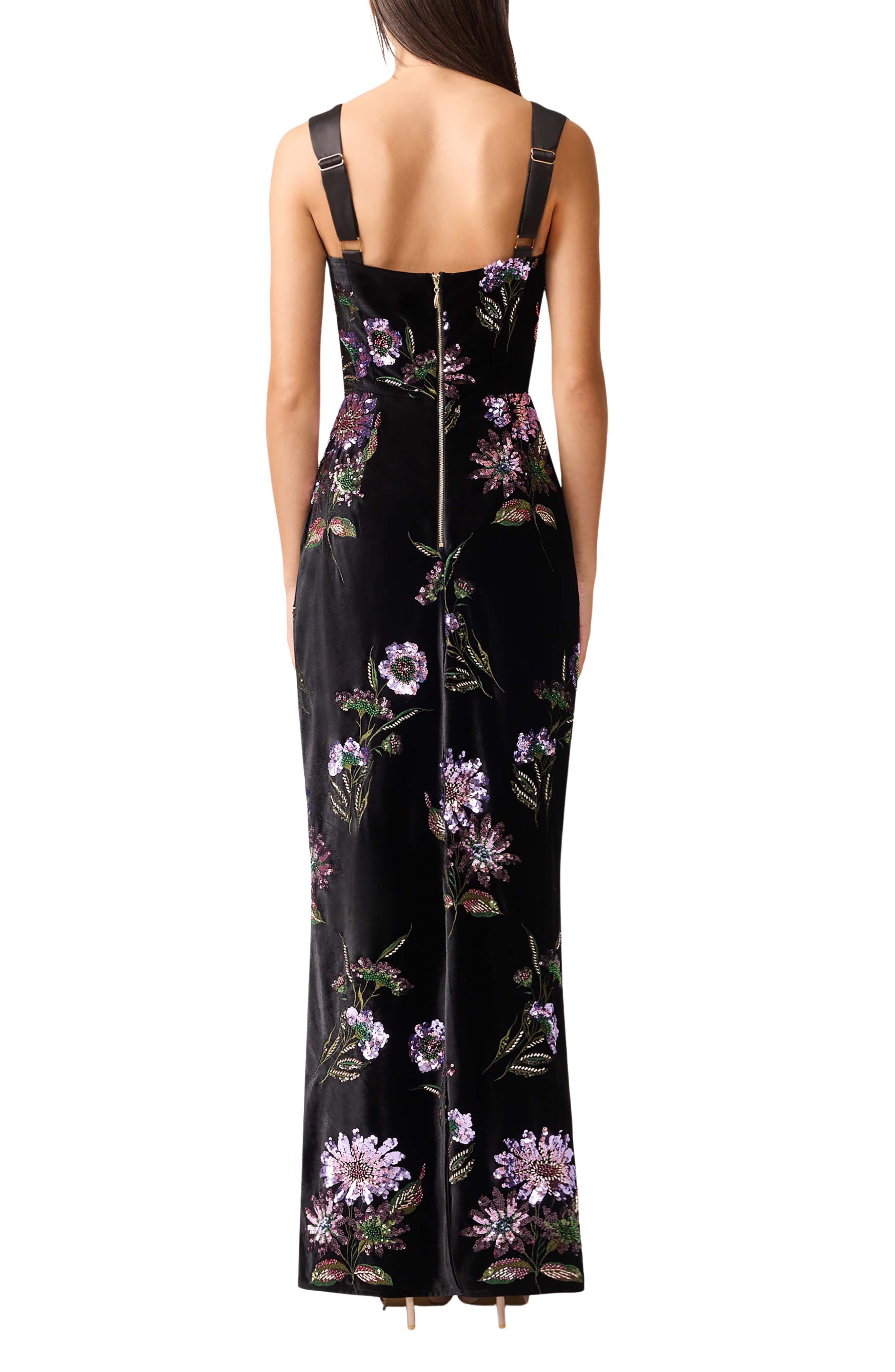 Clio Embellished Velvet Sheath Gown - image 2