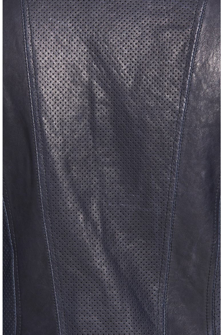 Café Racer Leather Jacket, Alternate, color, NAVY
