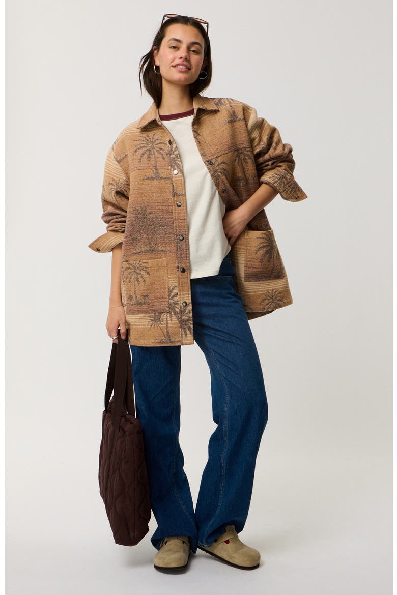 Retro Swell Jacquard Jacket, Alternate, color, TAN MULTI