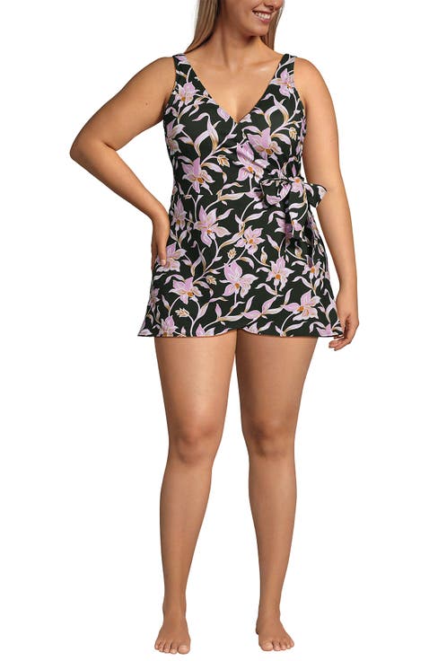 Plus Size Side Tie Mini Swim Dress Swimsuit