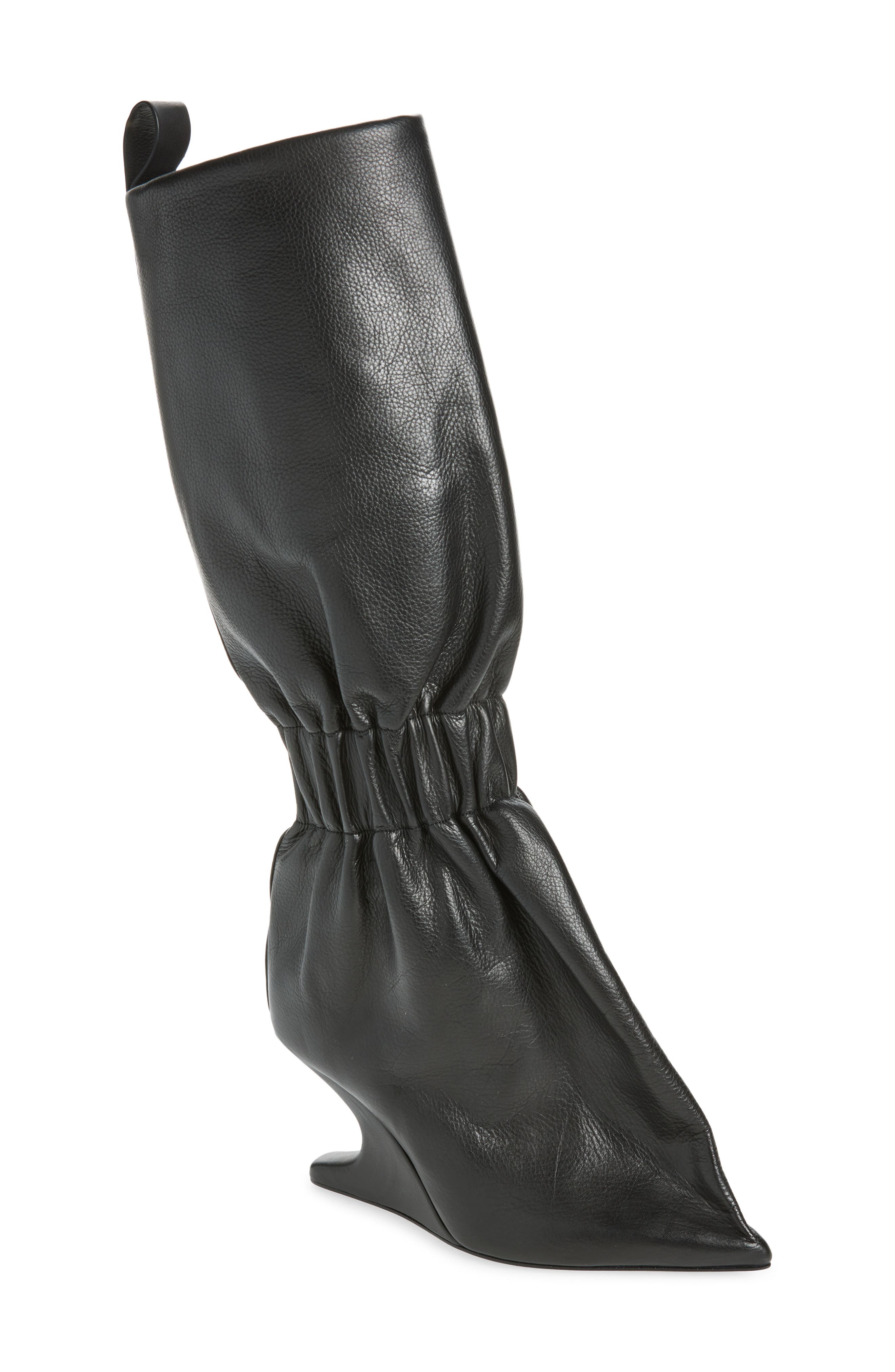 Cantitaquito Leather Boot, Main, color, BLACK