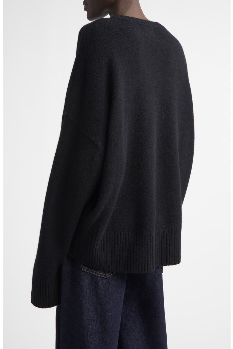 Anton Cashmere Crewneck Sweater, Alternate, color, BLACK