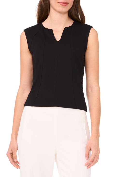 Seamed Notch Neck Ponte Shell