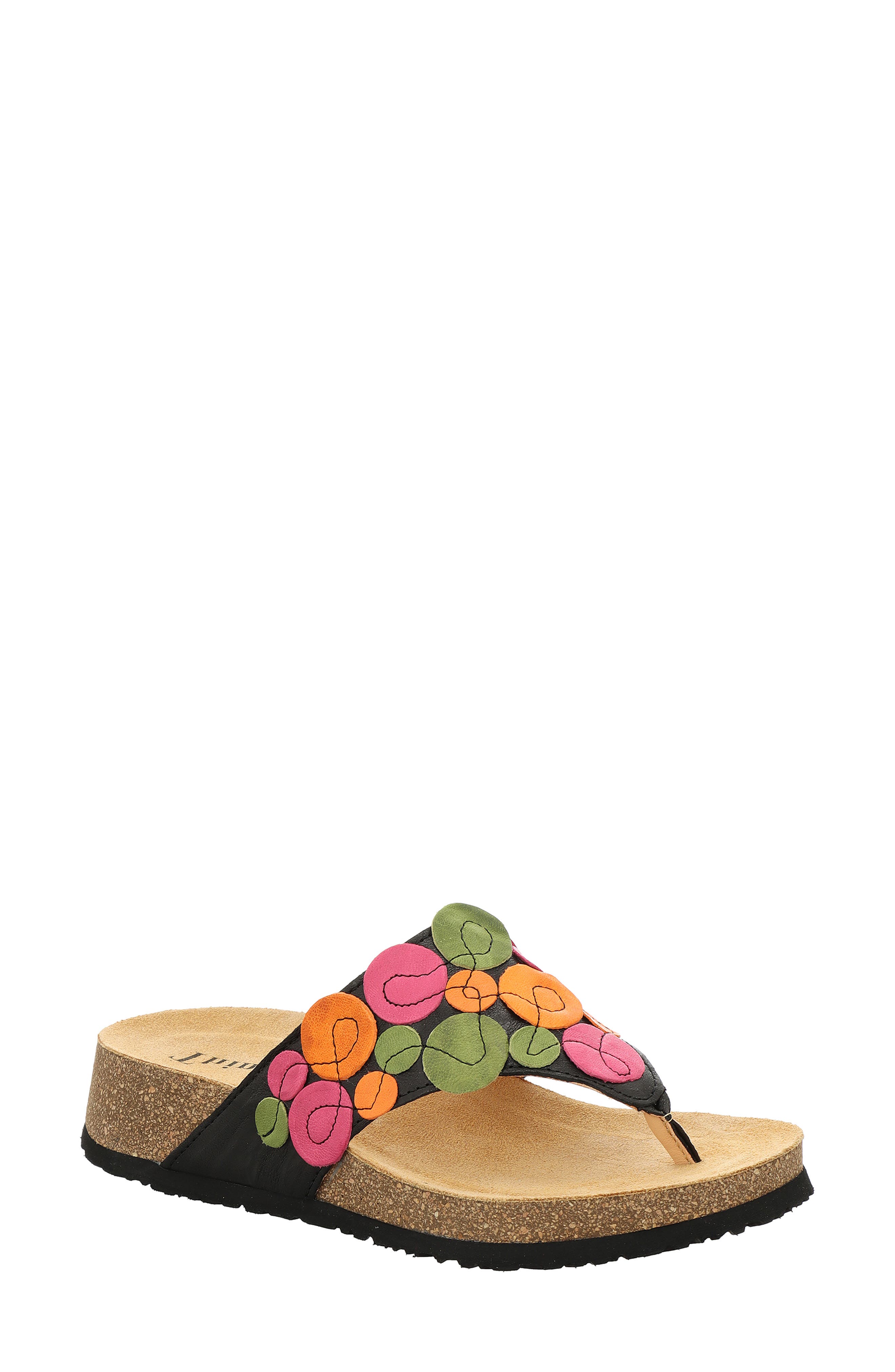 Think! Koak Dot Flip Flop, Main, color, Black/ Kombi