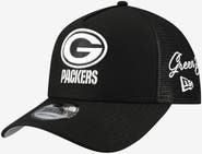 New Era Men's New Era Black Green Bay Packers City Script 9FORTY A-Frame Adjustable Hat