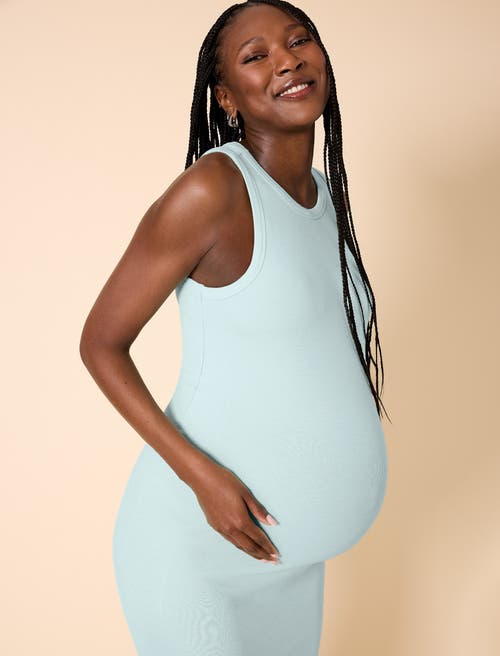 Motherhood Maternity Crew Neck Sleeveless Racerback Maternity Midi Dress In Blue