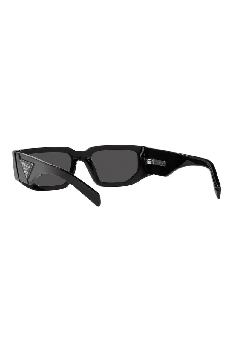 55mm Rectangular Sunglasses, Alternate, color, BLACK