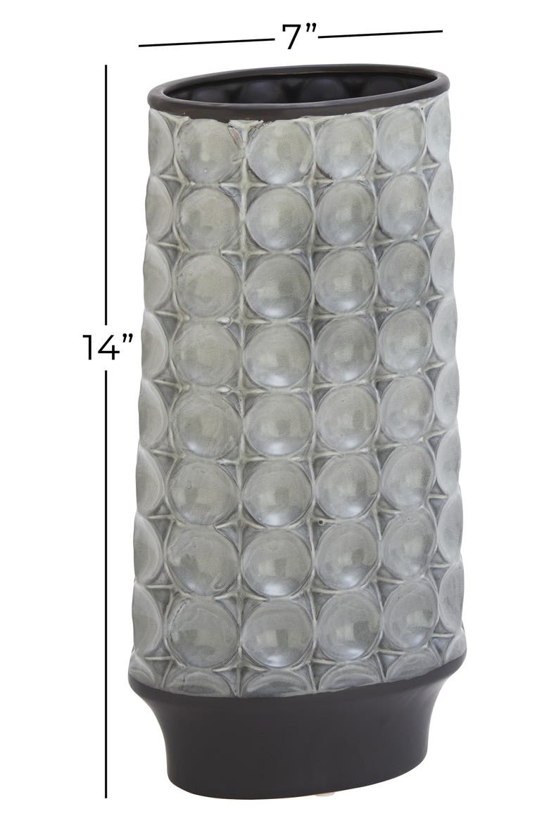 Silvertone Ceramic Vintage Vase, Alternate, color, SILVER