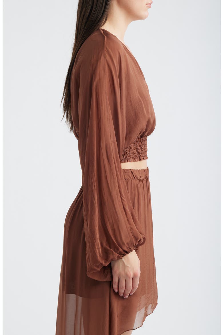 Forum Crop Top, Alternate, color, BROWN