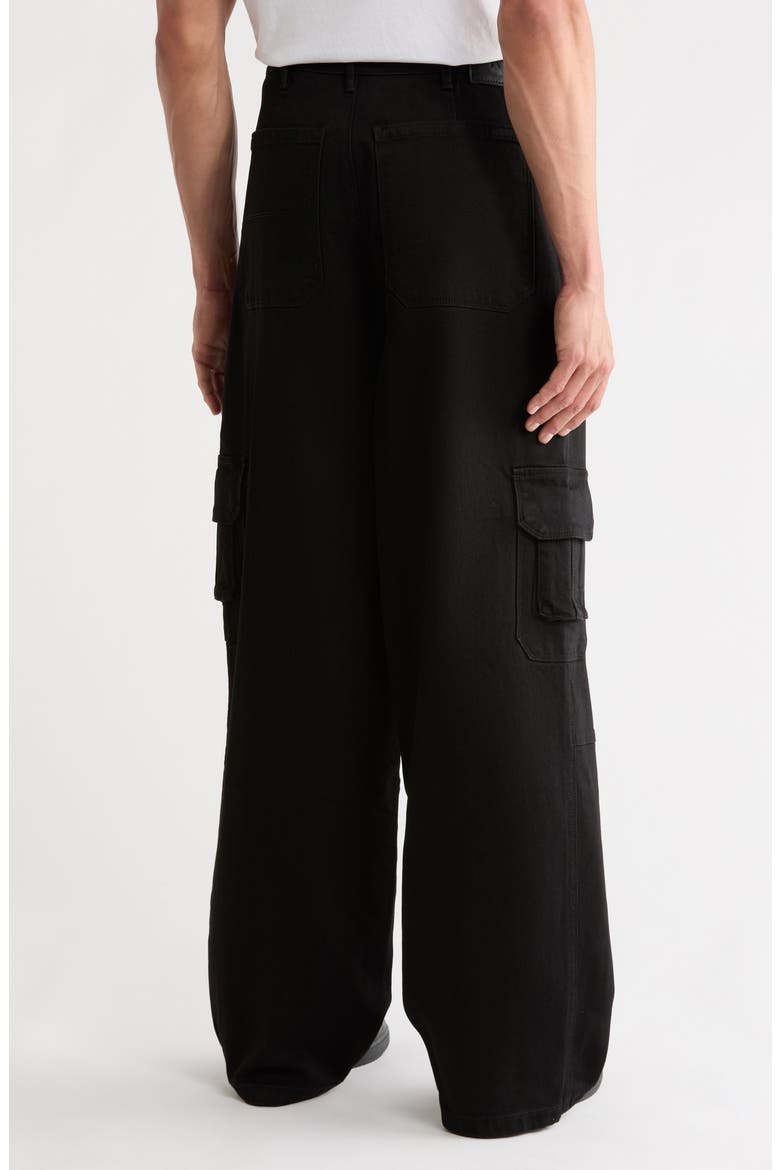 Roman Wide Leg Cargo Jeans, Alternate, color, BLACK