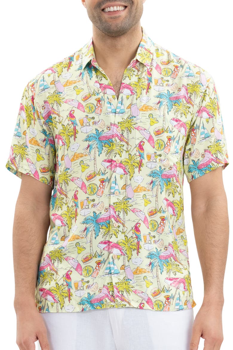 Margaritaville by Kenny Flowers - Welcome to Margaritaville - Lime - Short Sleeve Shirt, Main, color, Green