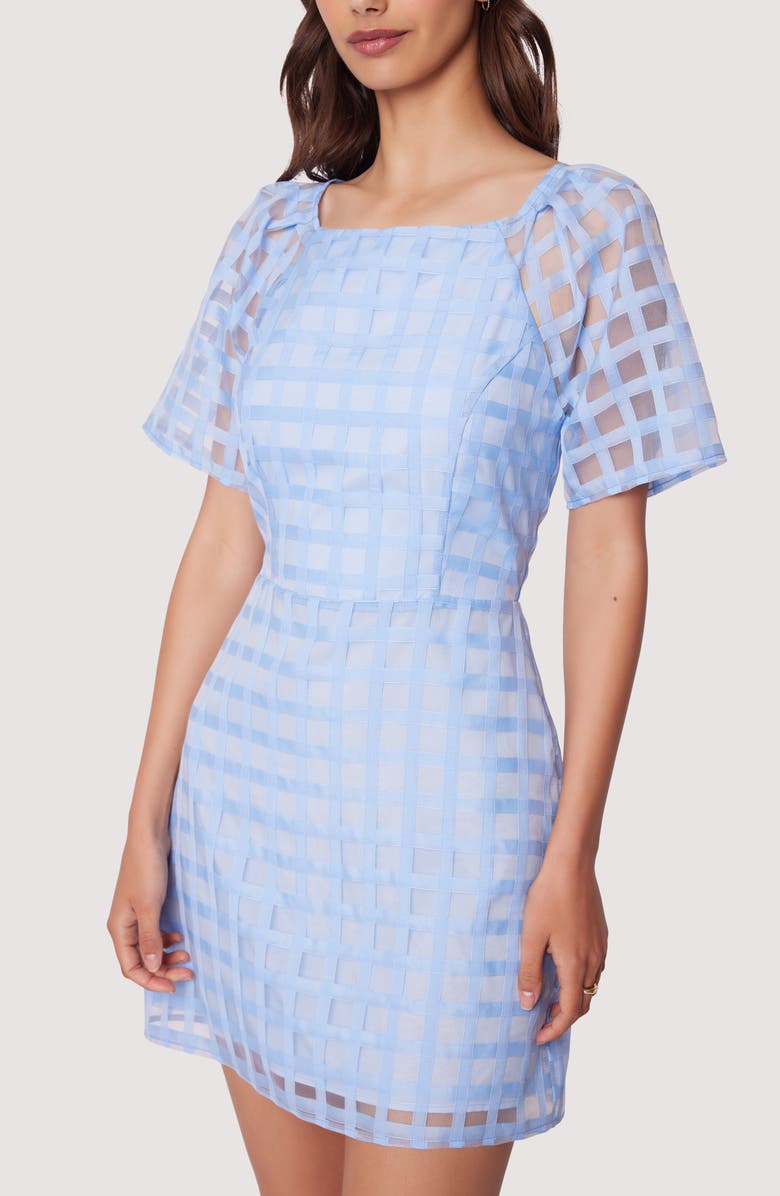 Lost + Wander High Tide Grid Overlay Minidress, Alternate, color,