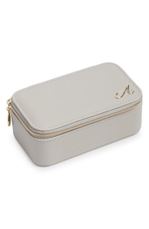 Script Initial Rectangle Jewelry Box