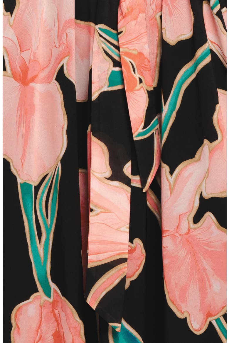 Floral Halter Neck Maxi Dress, Alternate, color, BLACK FLORAL