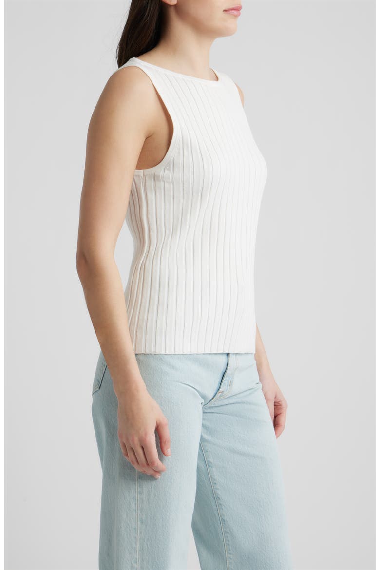 Bateau Neck Rib Tank, Alternate, color, BRIGHT WHITE