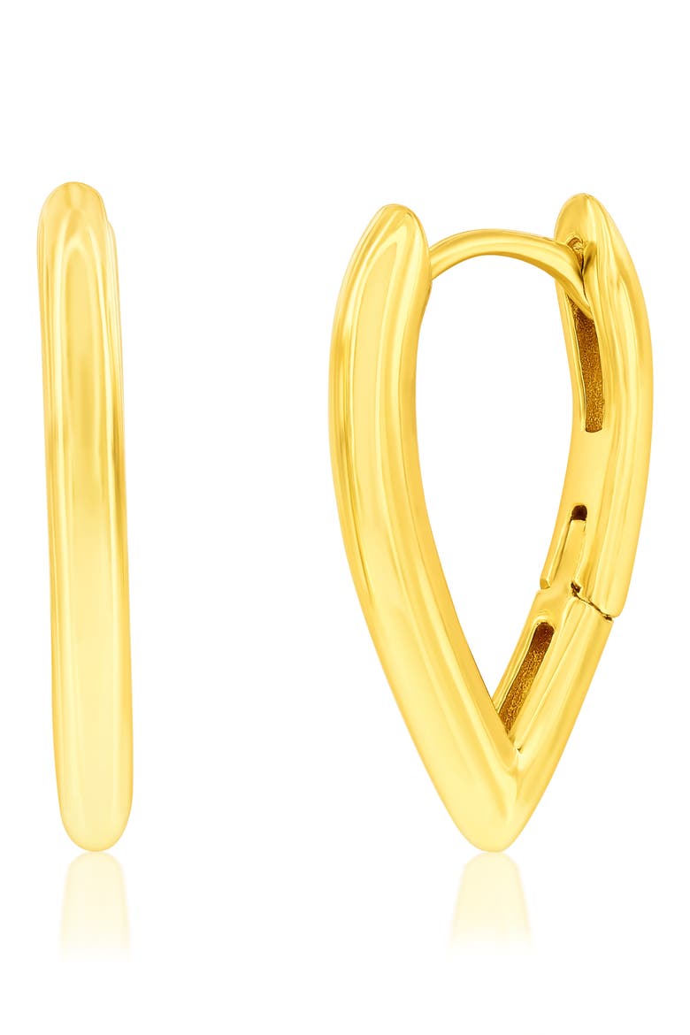 V Hoop Earrings, Main, color, GOLD