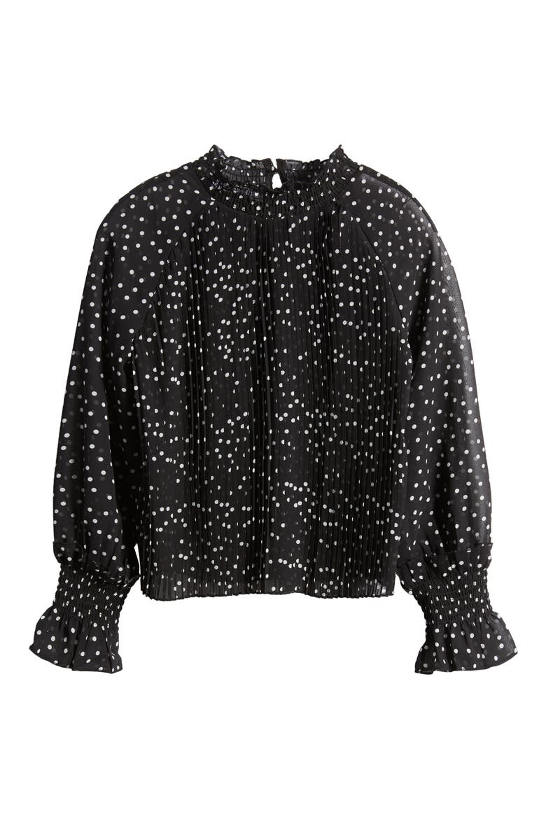 Jenna Pleated Blouse, Alternate, color, BLACK