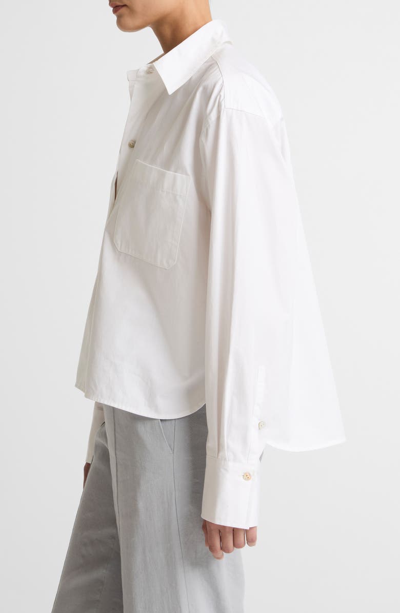 Vince Crop Cotton Shirt, Alternate, color, Optic White
