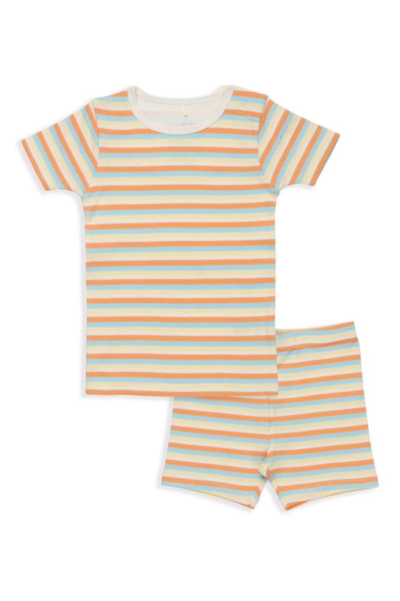 Kids' Simply Yarn Dyed Stripe Magnetic Pajamas, Main, color, YELLOW