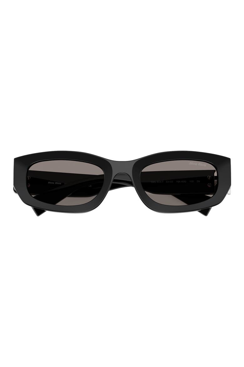 53mm Irregular Sunglasses, Main, color, BLACK / GREY