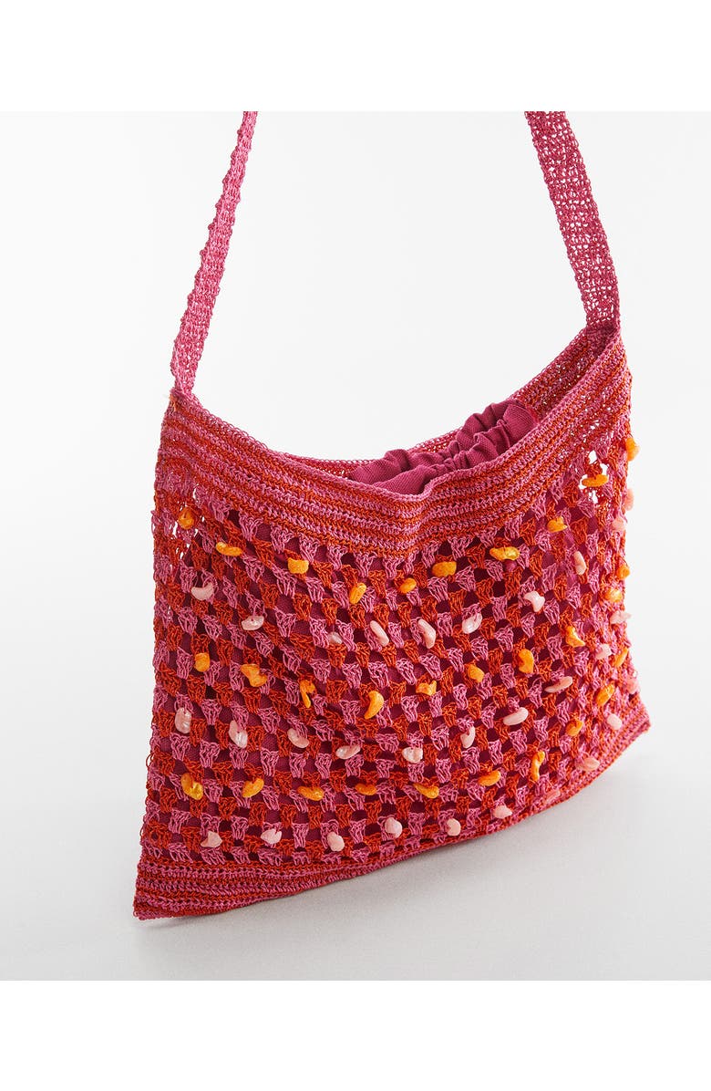 MANGO Shell Detail Crocheted Shoulder Bag, Alternate, color,