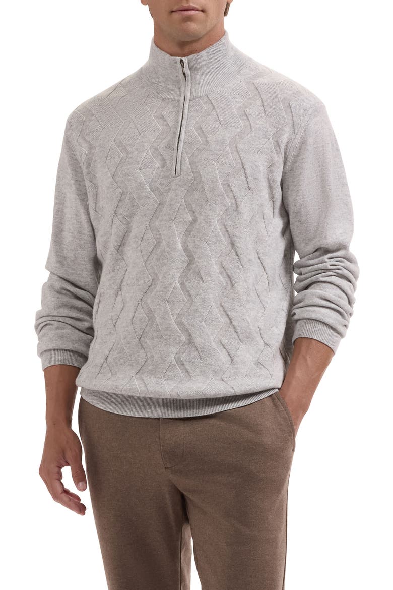 Wool & Cashmere Quarter Zip Sweater, Main, color, OATMEAL