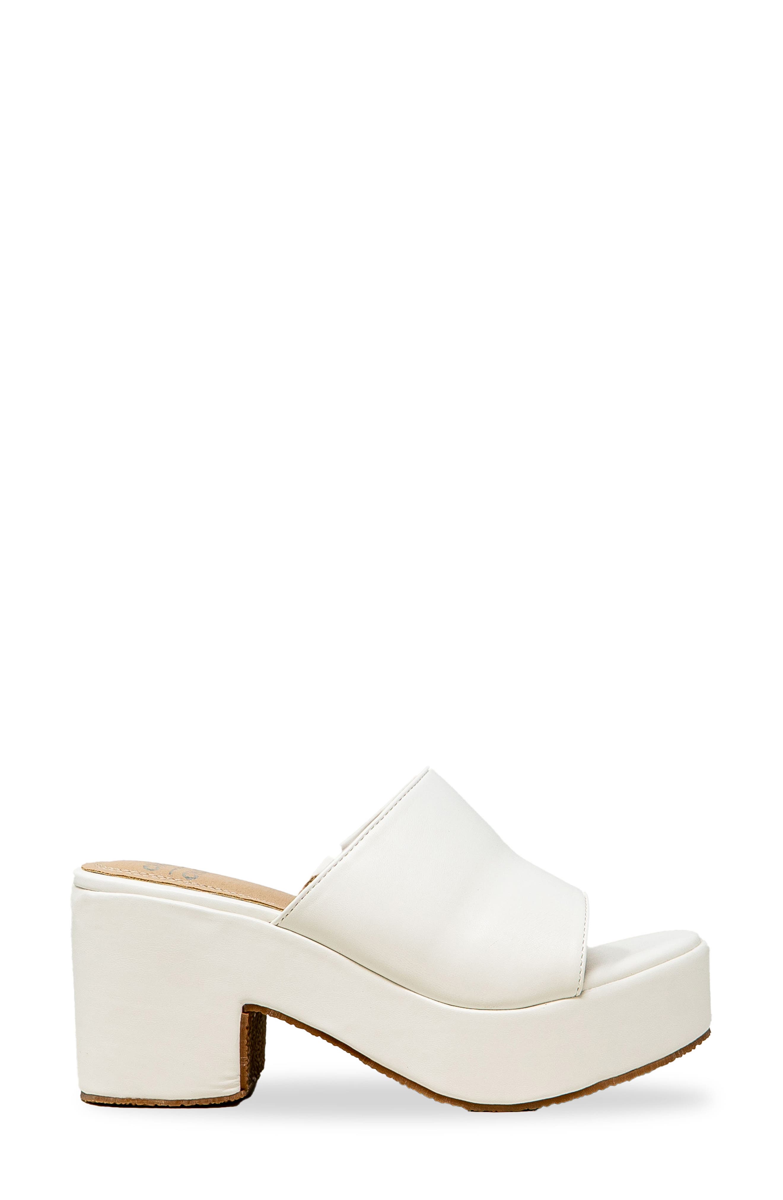 Nelly Platform Slide Sandal, Alternate, color, WHITE PU